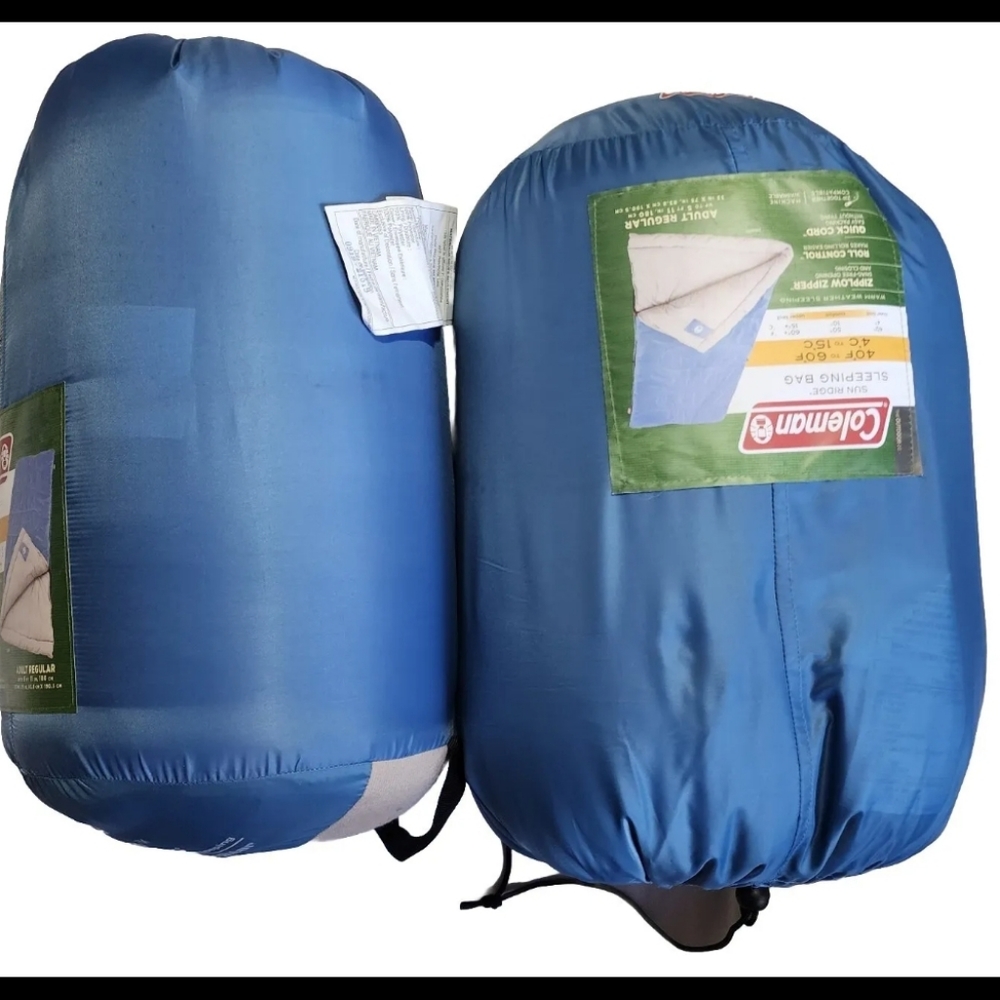 NEW Coleman Sleeping Bag Sun Ridge Adult Regular Durable Portable Comfort 40-60° - Picture 7 of 9